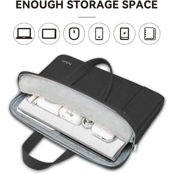 Laptop Case Bag 17 17.3 inch Women Men Computer Sleeve with Shoulder - Picture 2 of 8